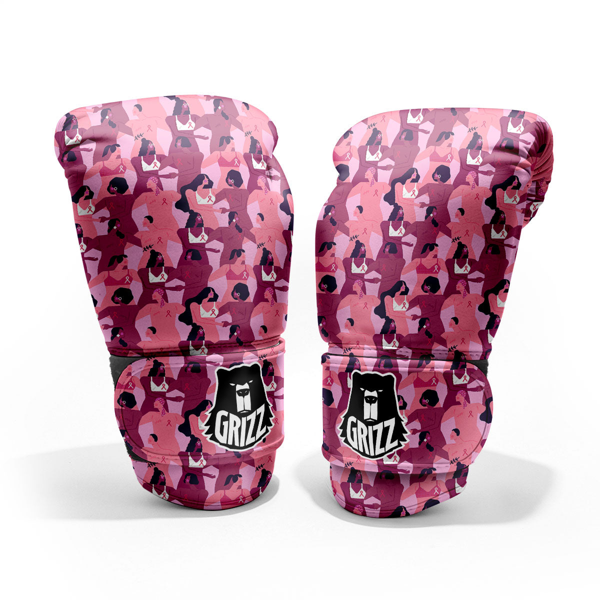 Breast Cancer Pink Print Pattern Pro Boxing Glove