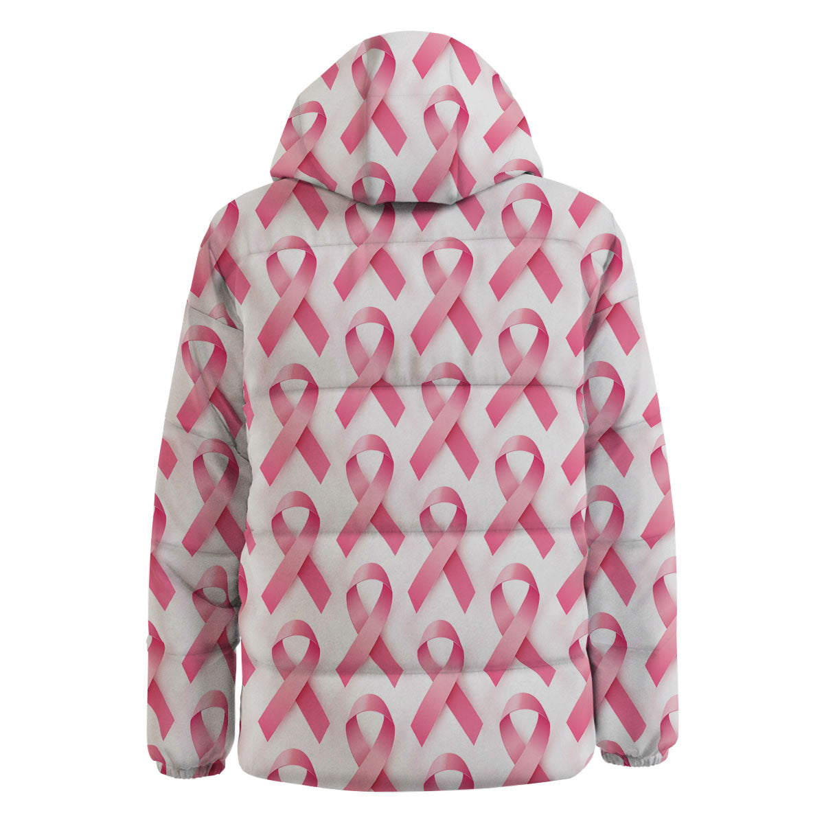 Breast Cancer Pink Ribbon Print Pattern Down Jacket-grizzshop
