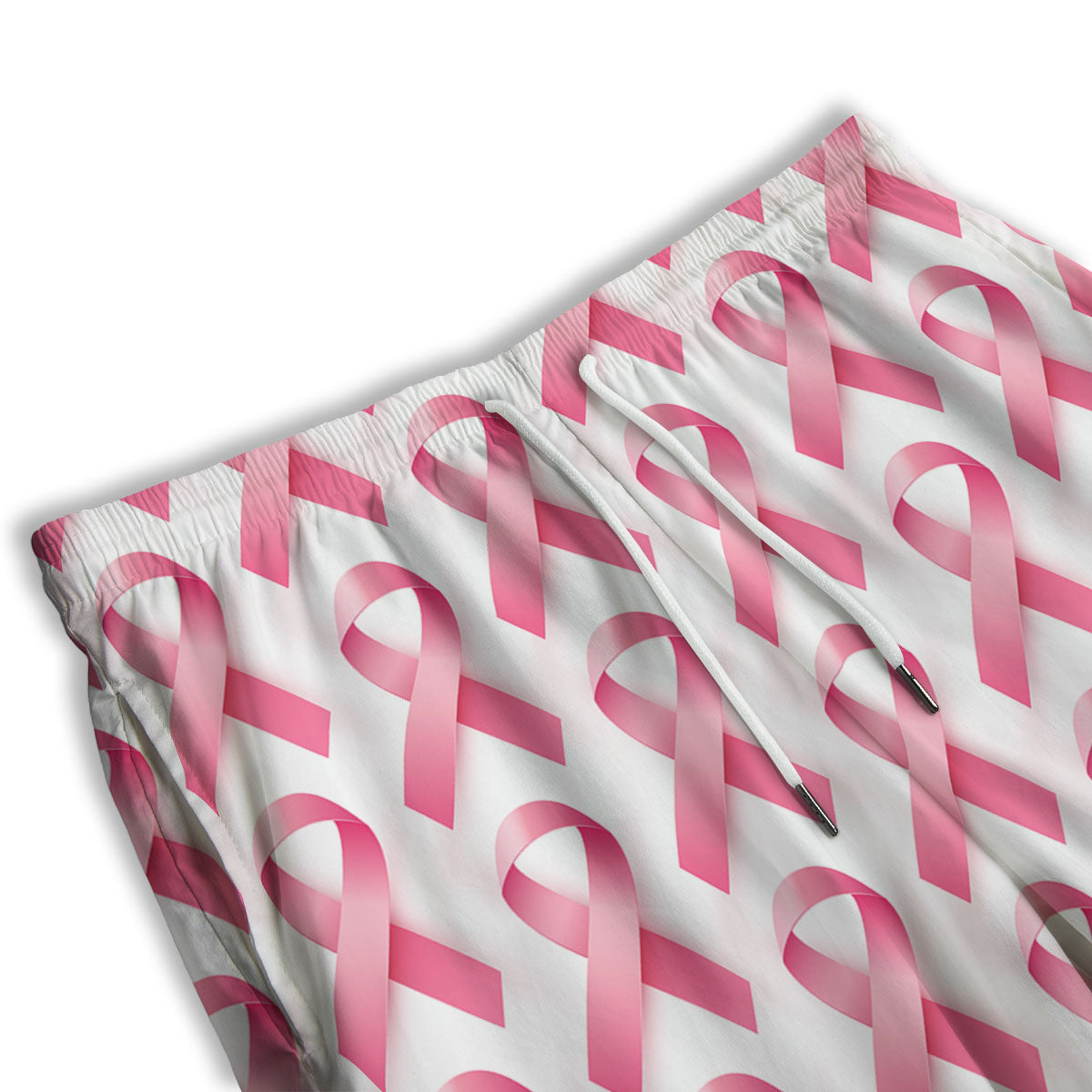 Breast Cancer Pink Ribbon Print Pattern Men's Athletic Shorts