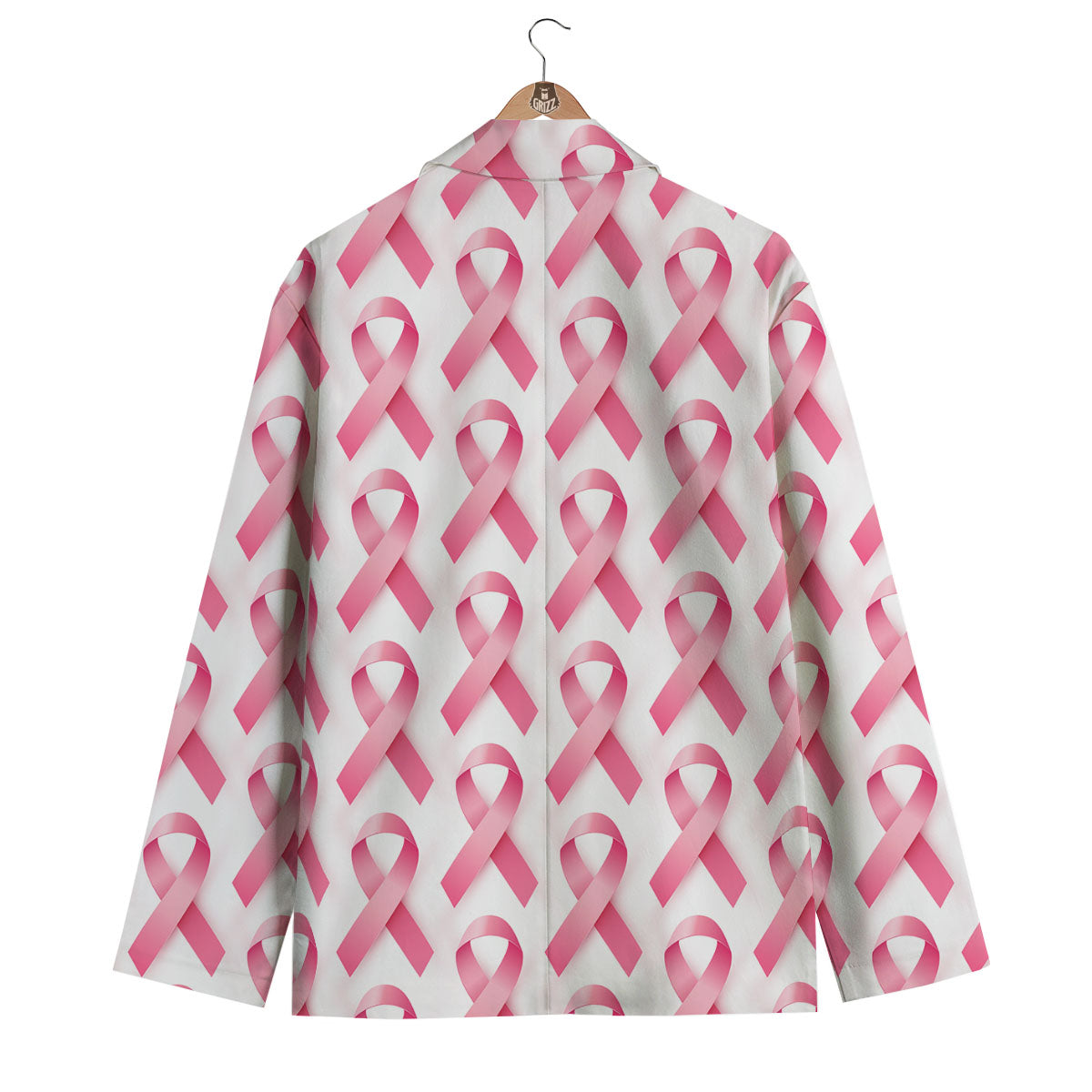 Breast Cancer Pink Ribbon Print Pattern Men's Blazer-grizzshop