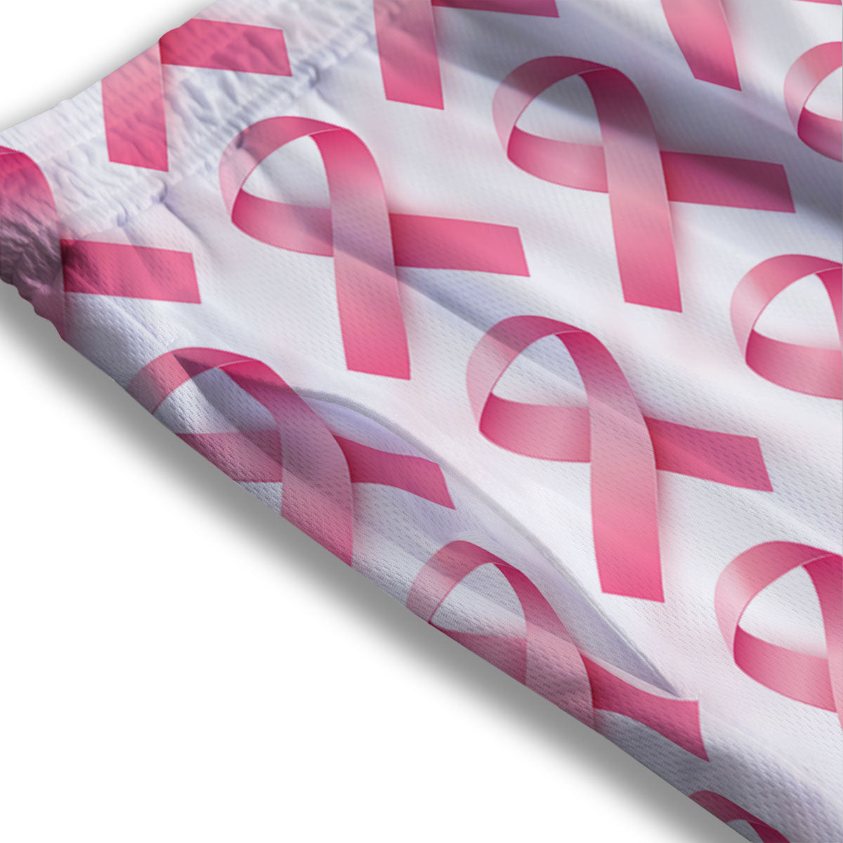 Breast Cancer Pink Ribbon Print Pattern Mesh Shorts