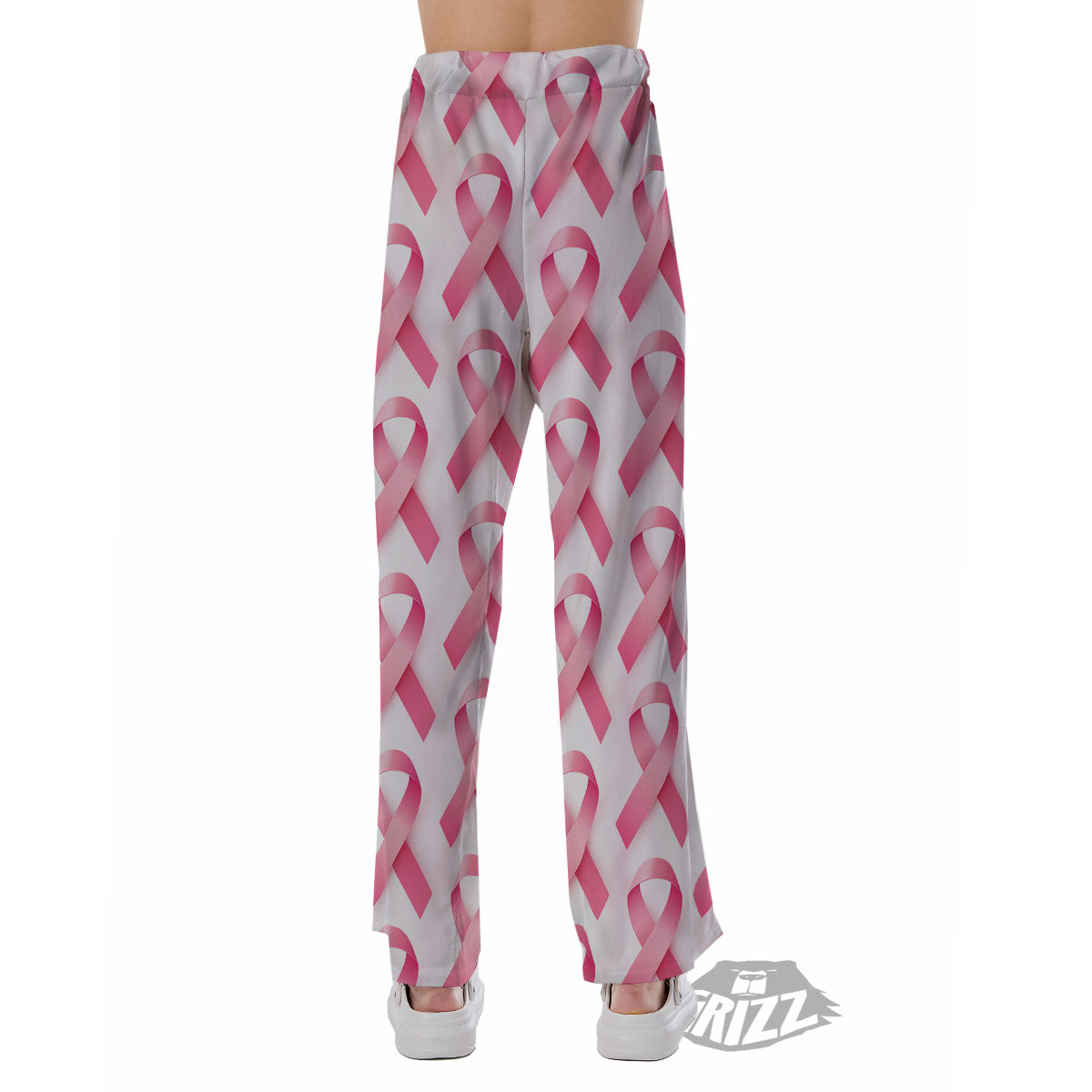 Breast Cancer Pink Ribbon Print Pattern Pajama Pants-grizzshop