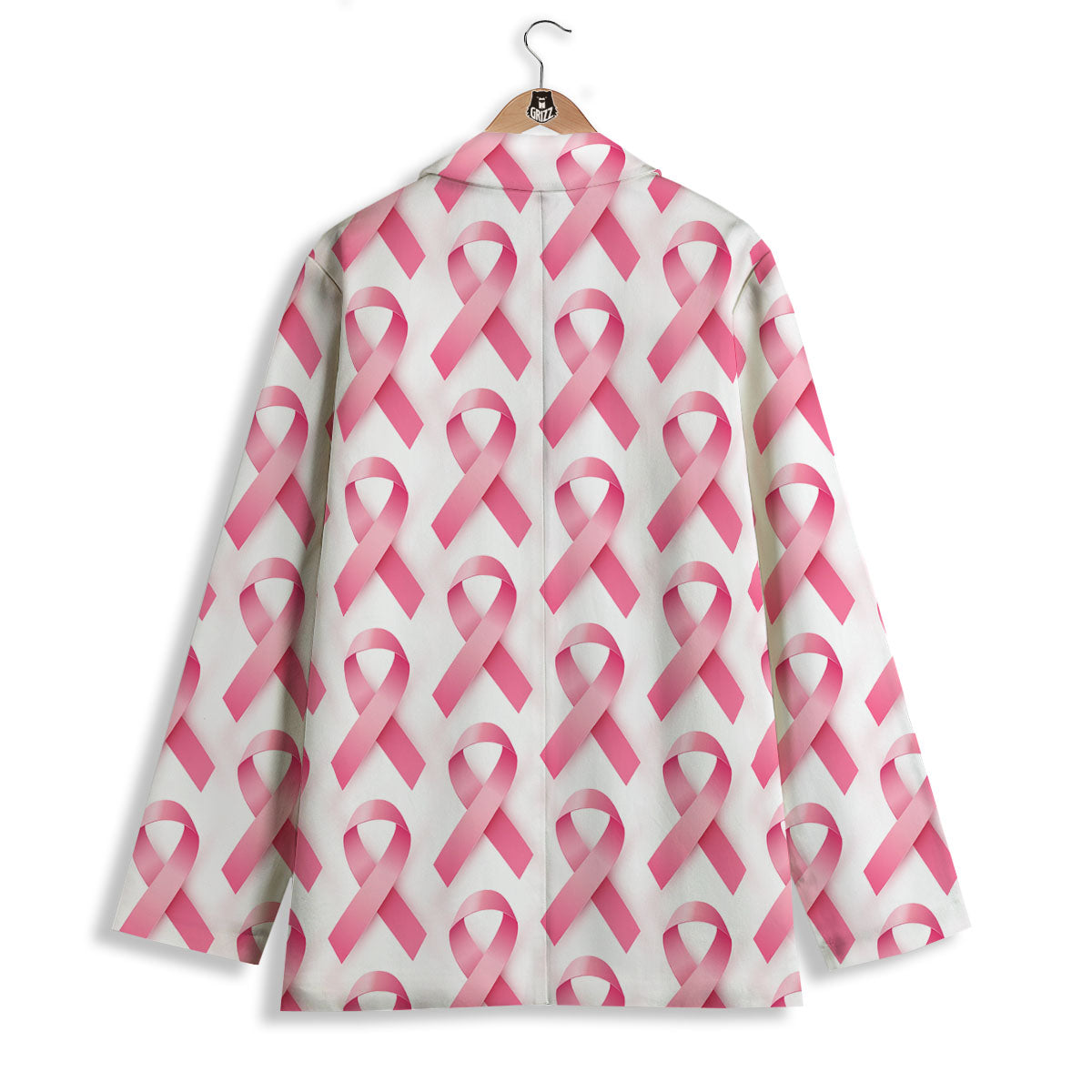Breast Cancer Pink Ribbon Print Pattern Women's Blazer-grizzshop