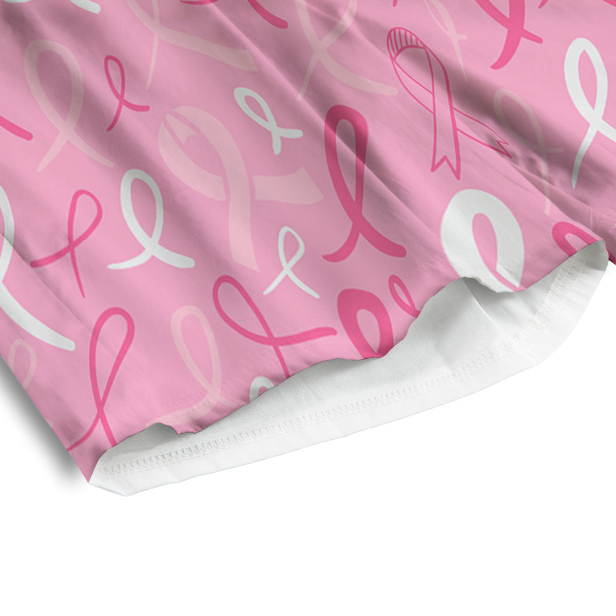 Breast Cancer Ribbon Pink Print Pattern Men's Athletic Shorts