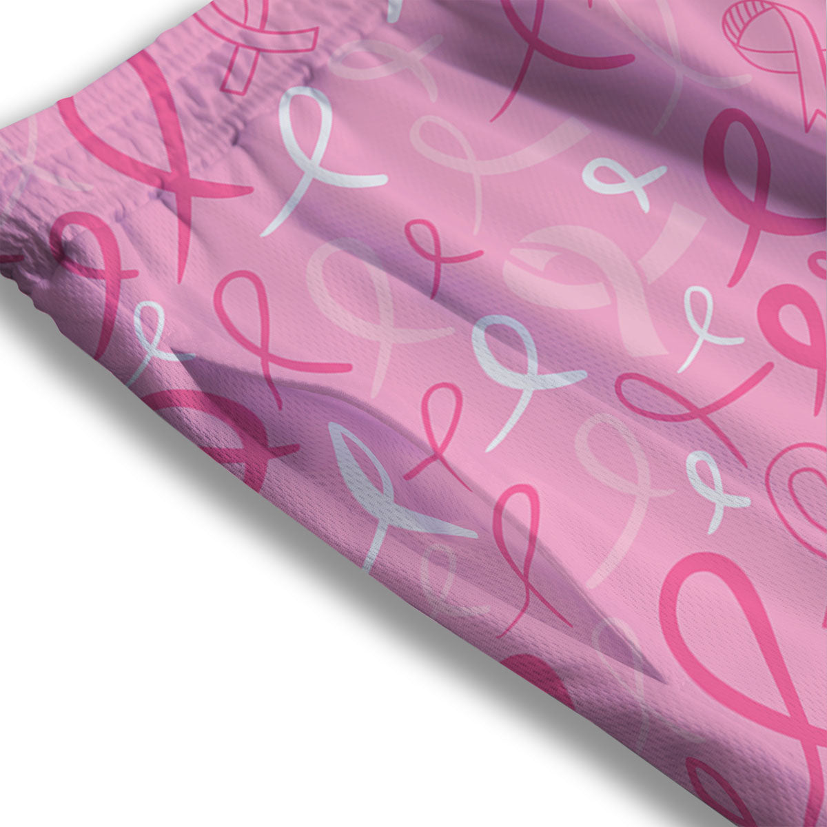 Breast Cancer Ribbon Pink Print Pattern Mesh Shorts