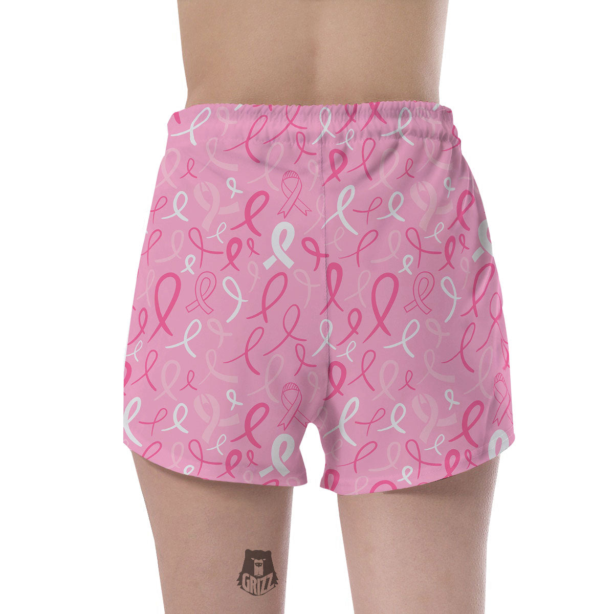 Breast Cancer Ribbon Pink Print Pattern Women's Shorts-grizzshop
