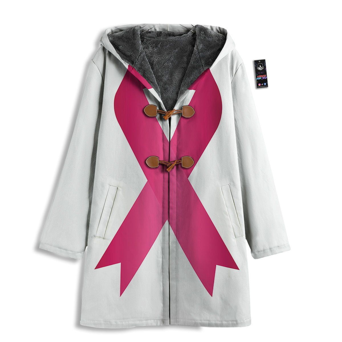 Breast Cancer White And Pink Print Men's Windbreaker Jacket-grizzshop
