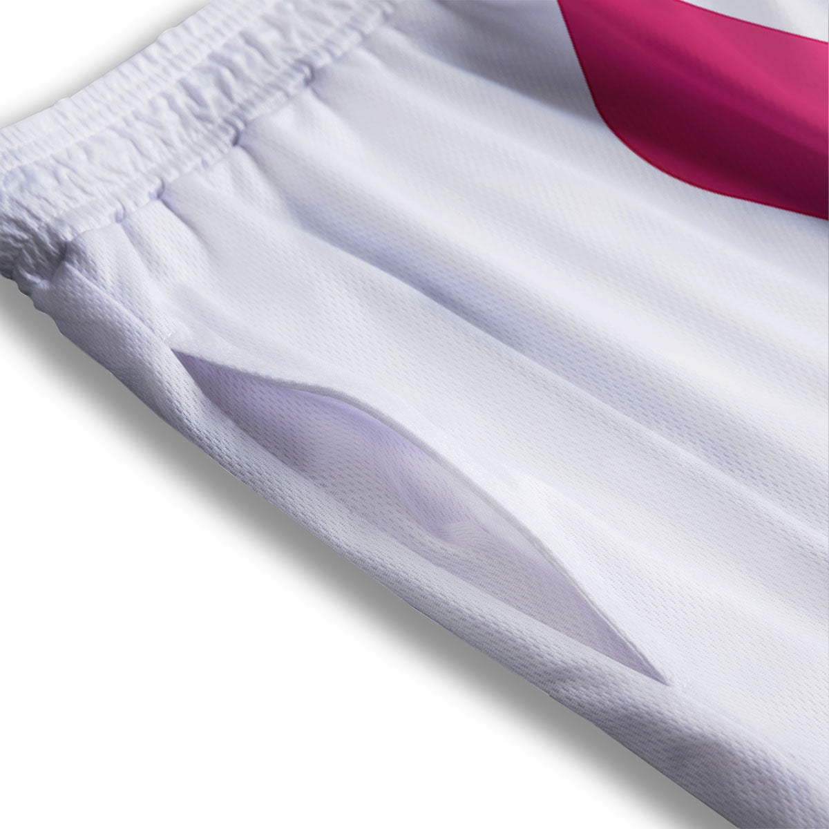 Breast Cancer White And Pink Print Mesh Shorts