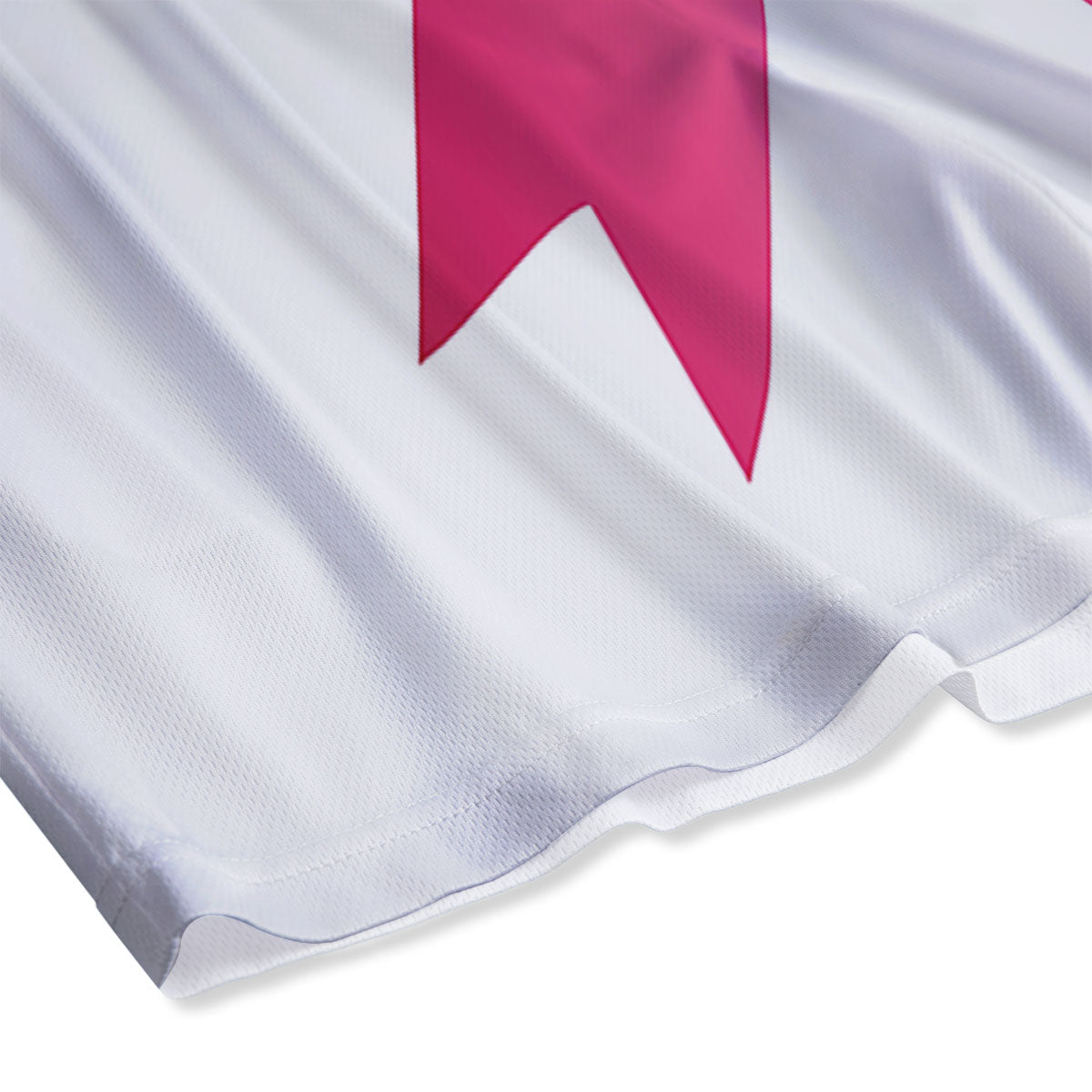 Breast Cancer White And Pink Print Mesh Shorts