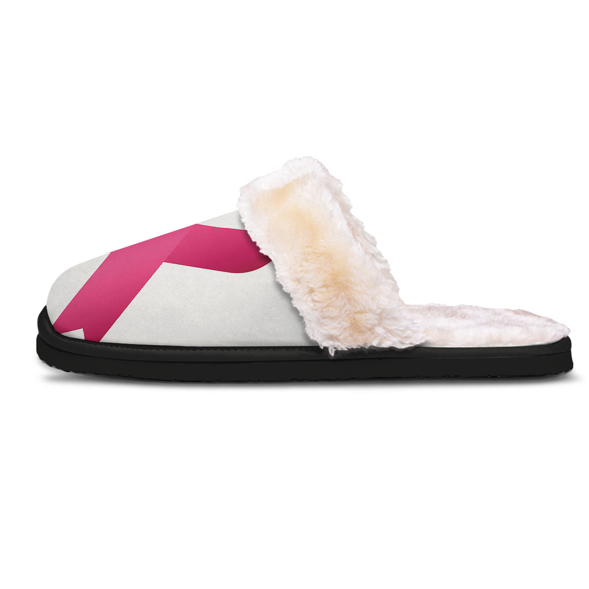 Breast Cancer White And Pink Print Slippers-grizzshop