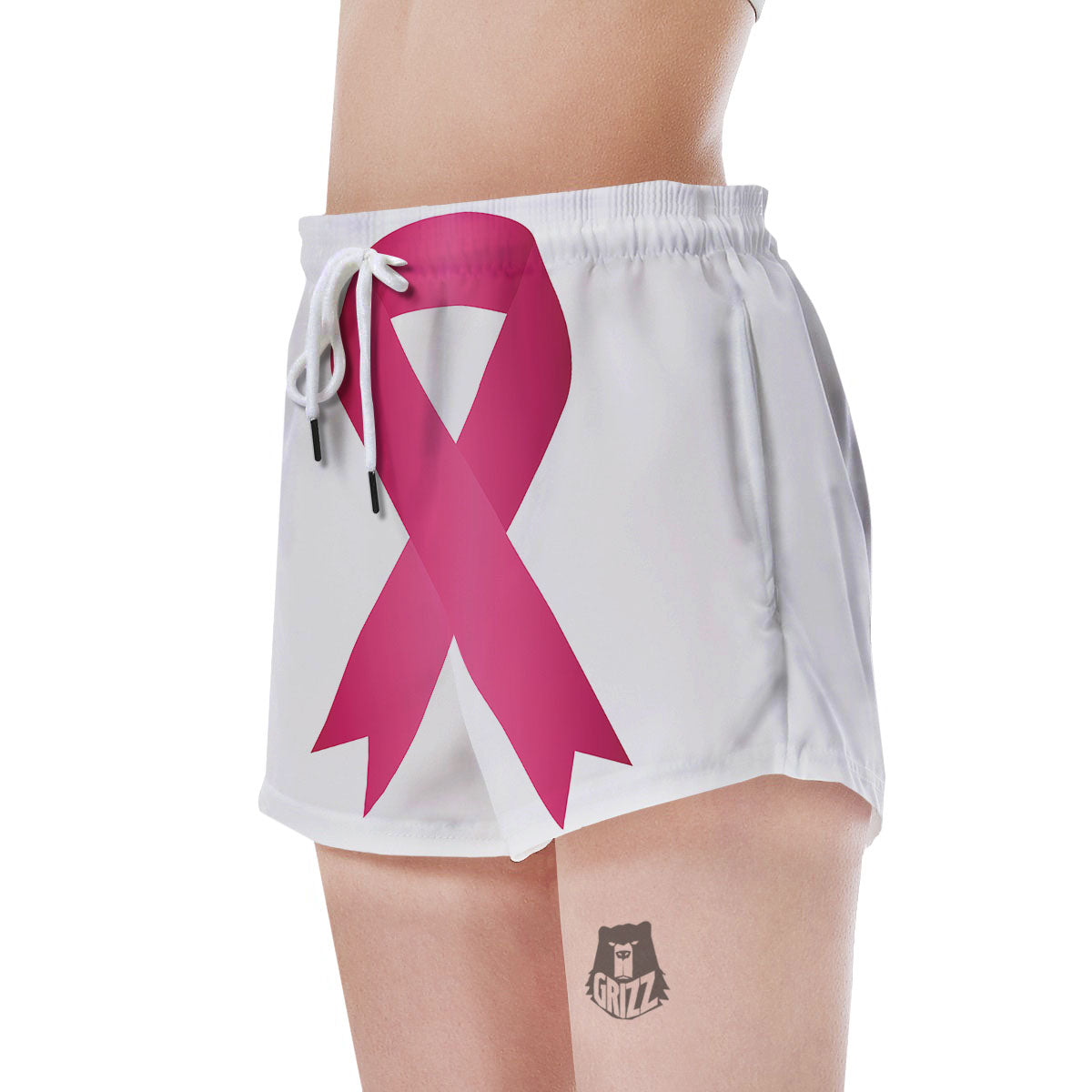 Breast Cancer White And Pink Print Women's Shorts-grizzshop