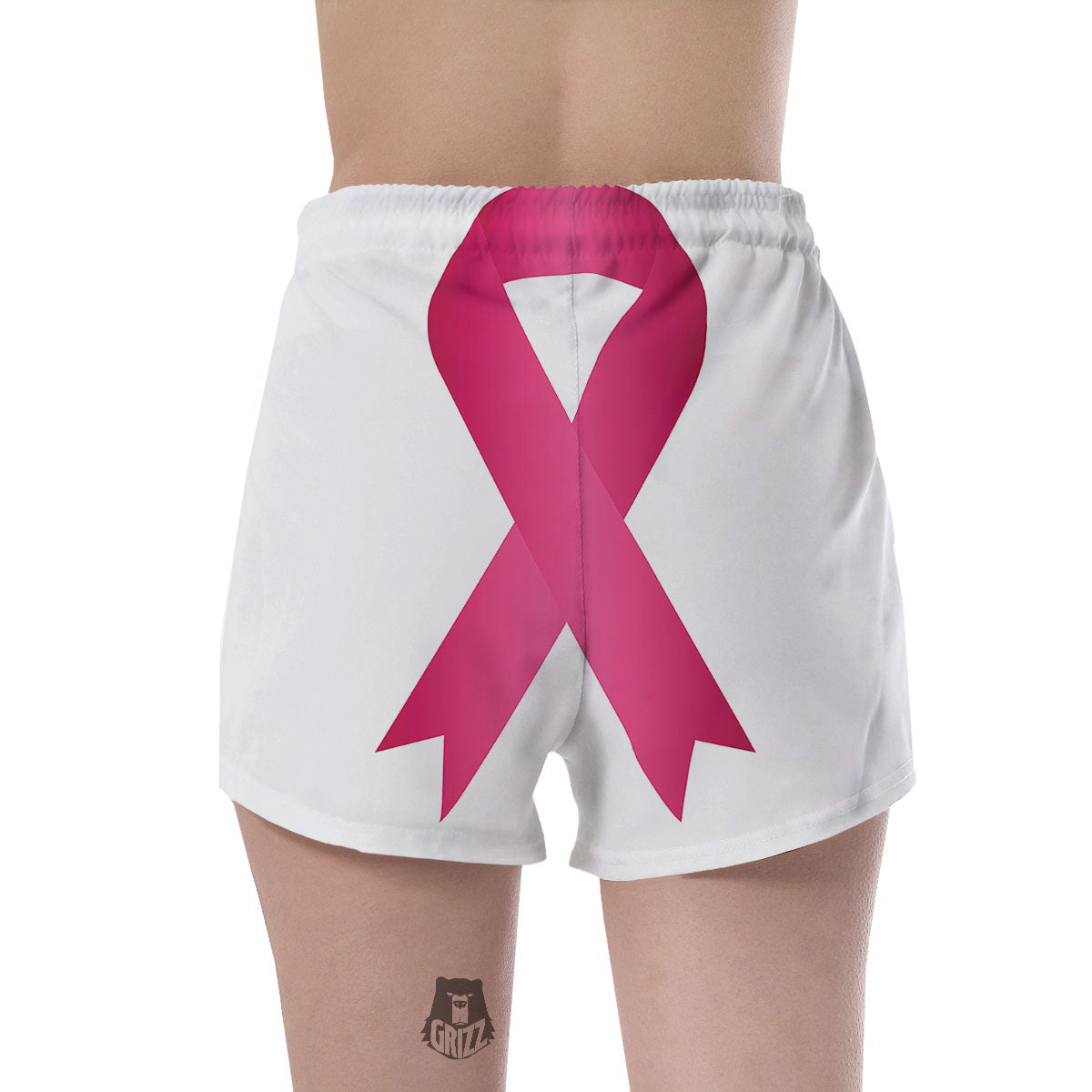 Breast Cancer White And Pink Print Women's Shorts-grizzshop