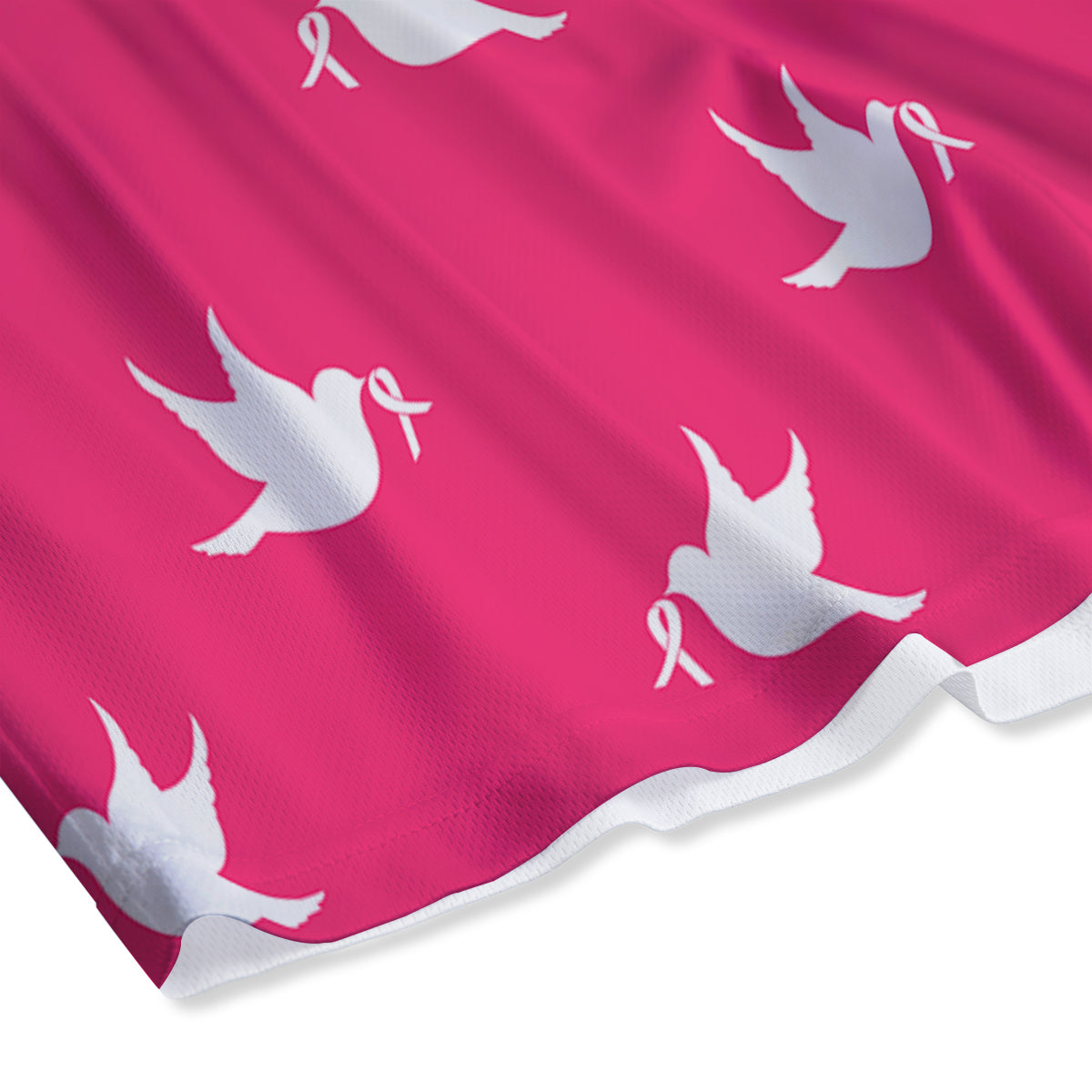 Breast Cancer White Dove Print Pattern Mesh Shorts