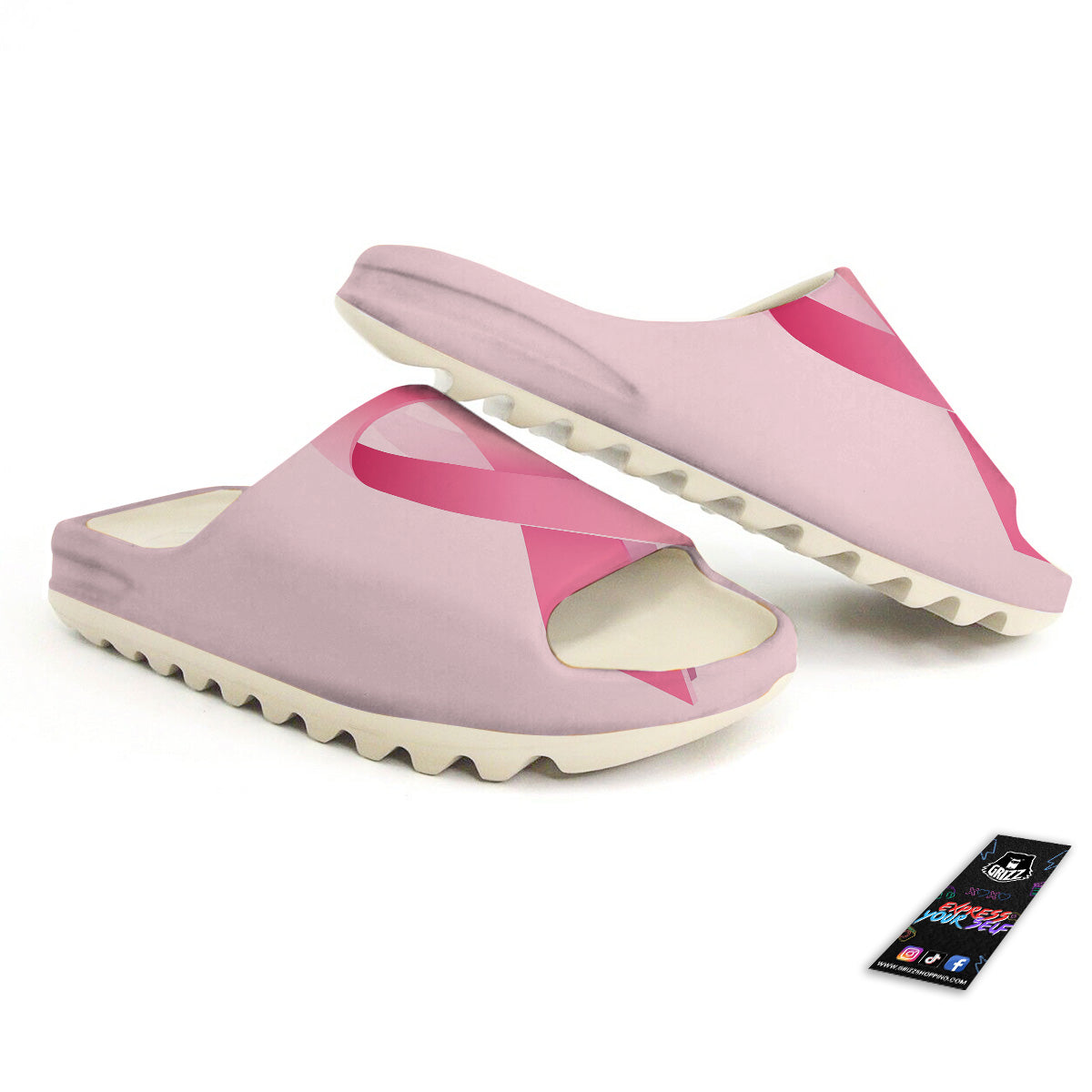 Breast Cancer Awareness Ribbon Print Sandals-grizzshop
