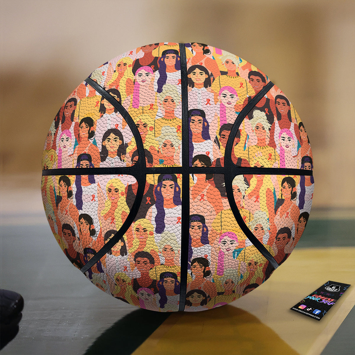 Breast Cancer Be Strong Print Pattern Basketball