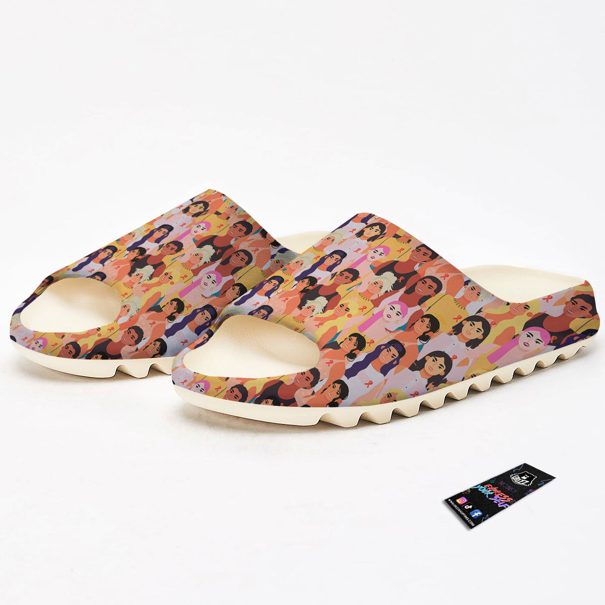 Breast Cancer Be Strong Print Pattern Sandals-grizzshop