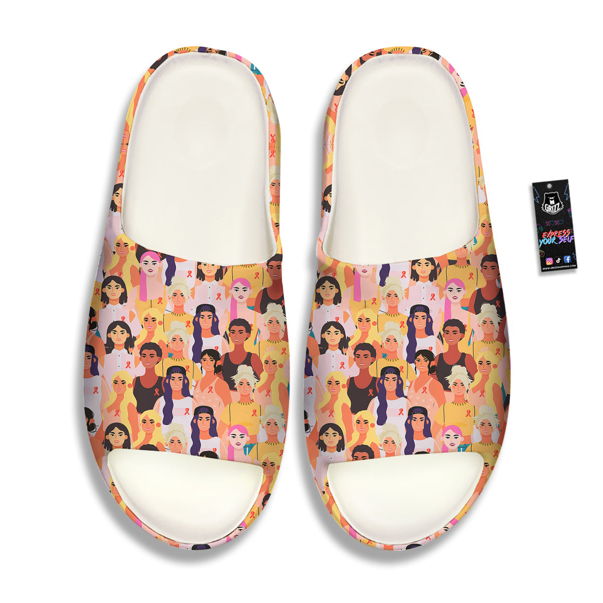 Breast Cancer Be Strong Print Pattern Sandals-grizzshop