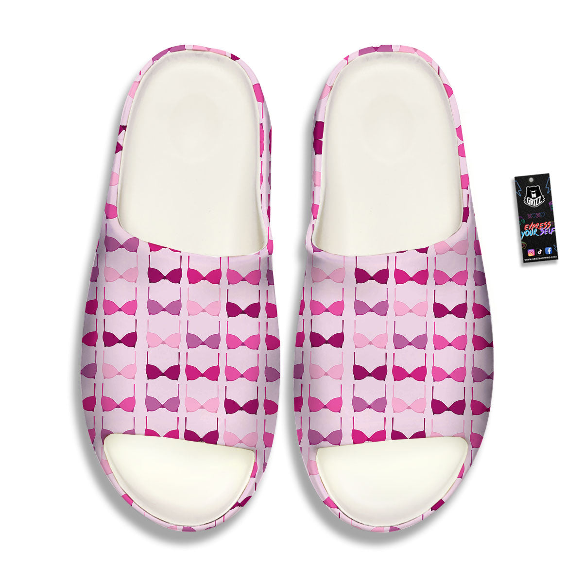 Breast Cancer Pink Bra Print Pattern Sandals-grizzshop