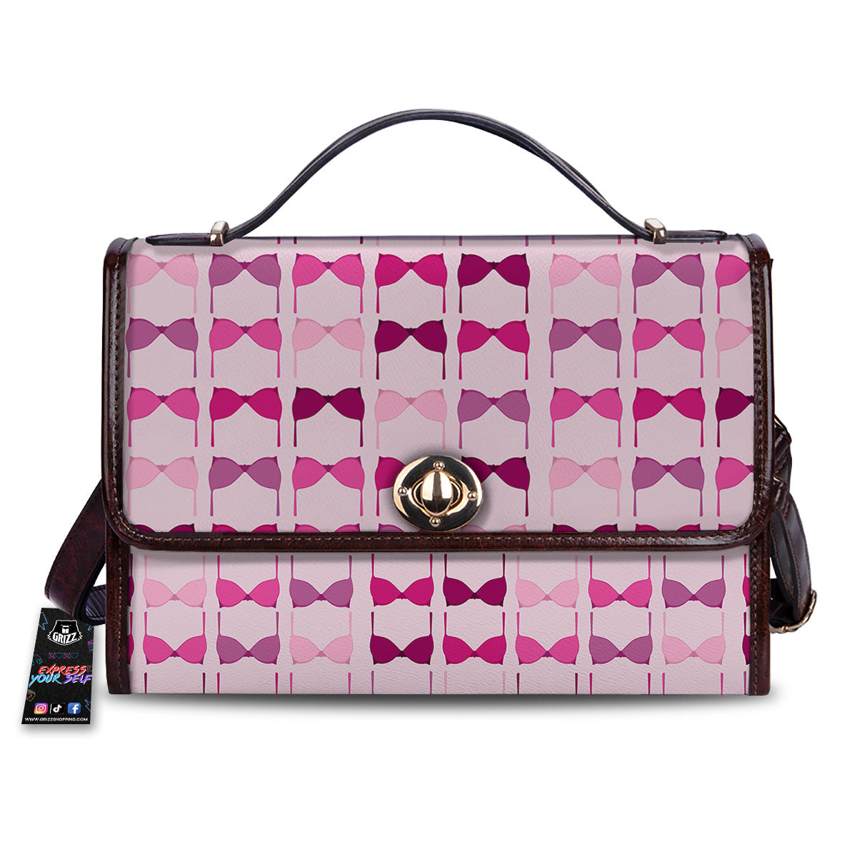 Breast Cancer Pink Bra Print Pattern Women's Satchel Bag