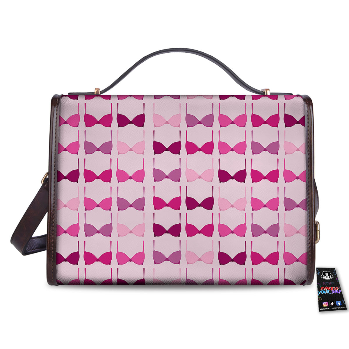 Breast Cancer Pink Bra Print Pattern Women's Satchel Bag