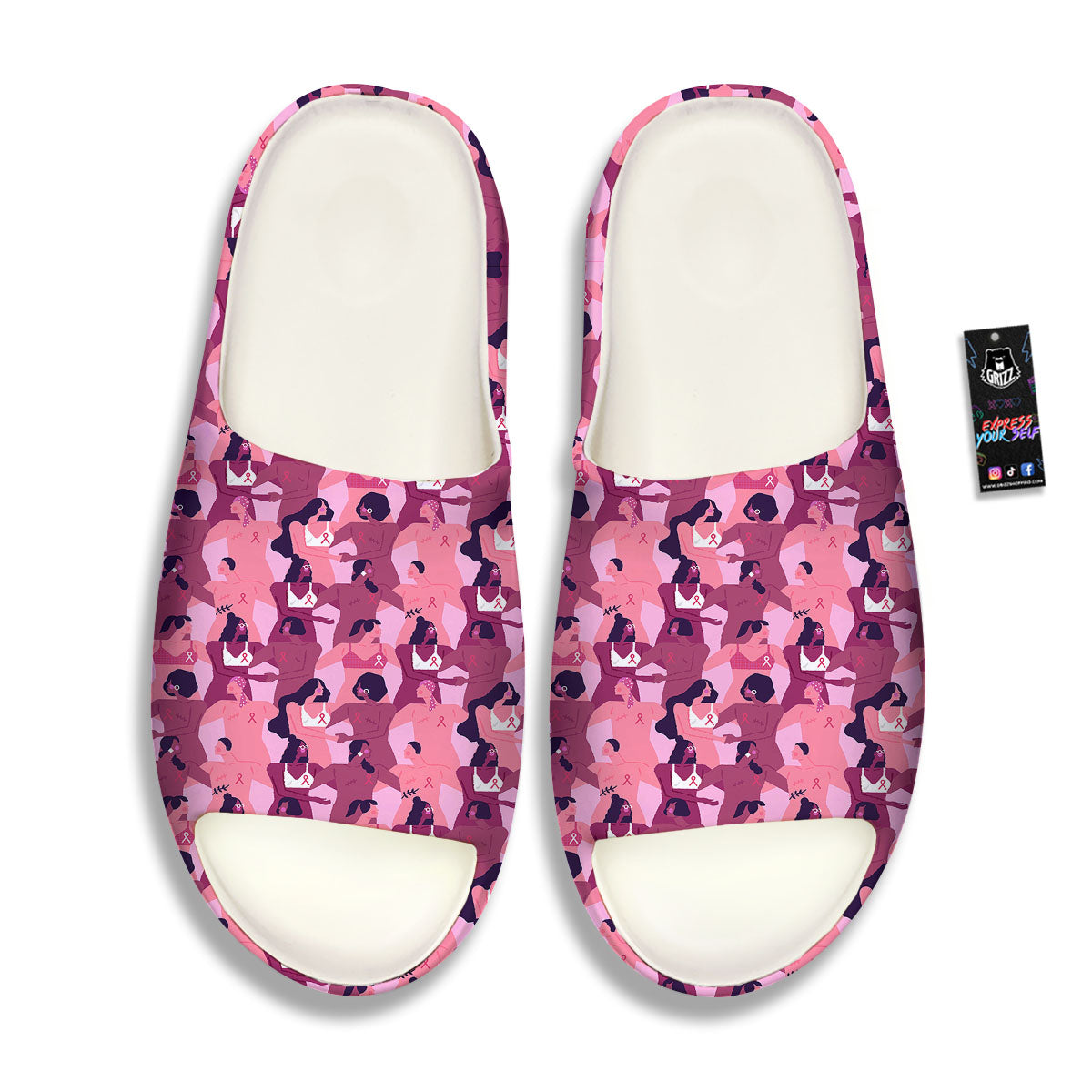 Breast Cancer Pink Print Pattern Sandals-grizzshop