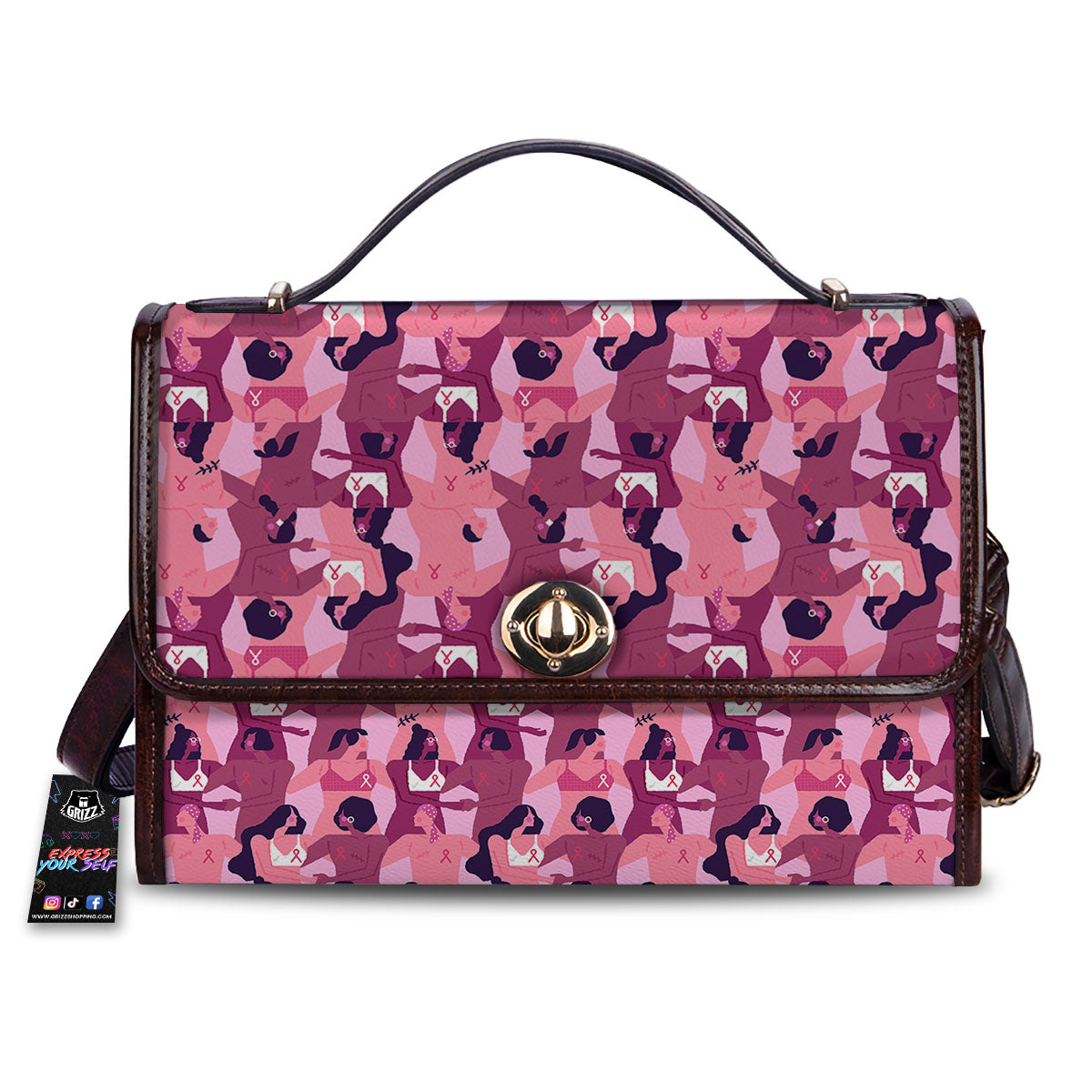 Breast Cancer Pink Print Pattern Women's Satchel Bag