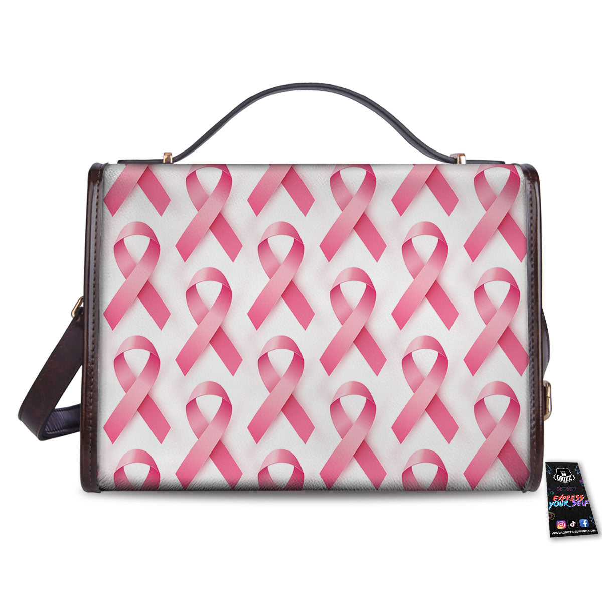 Breast Cancer Pink Ribbon Print Pattern Women's Satchel Bag
