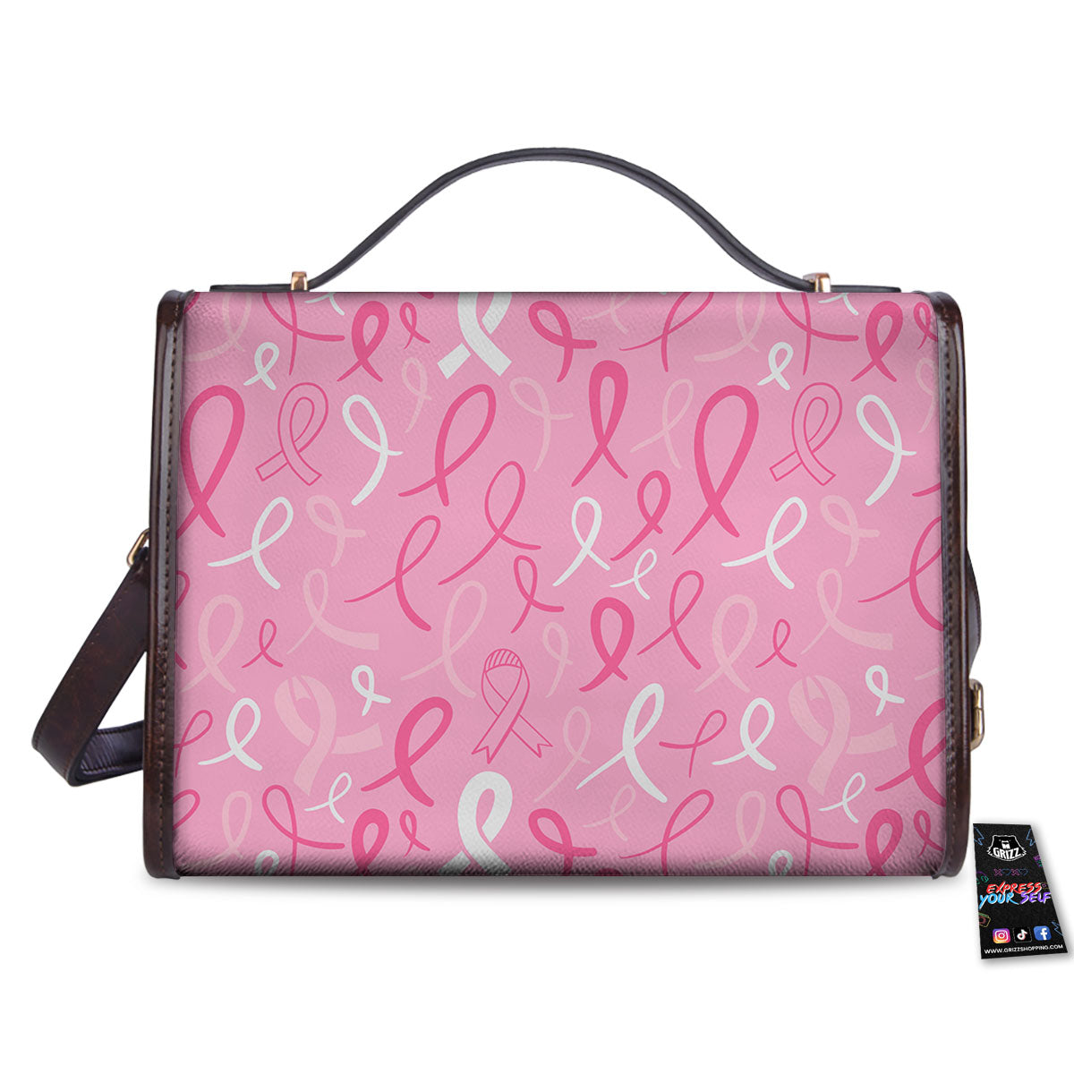 Breast Cancer Ribbon Pink Print Pattern Women's Satchel Bag