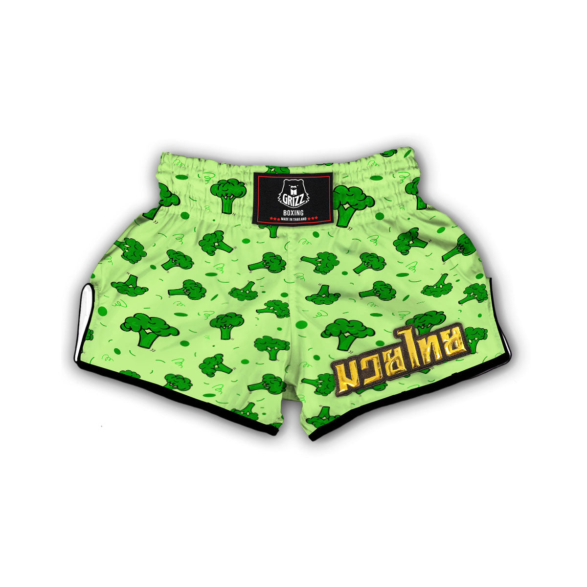Broccoli Doodle Muay Thai Boxing Shorts-grizzshop