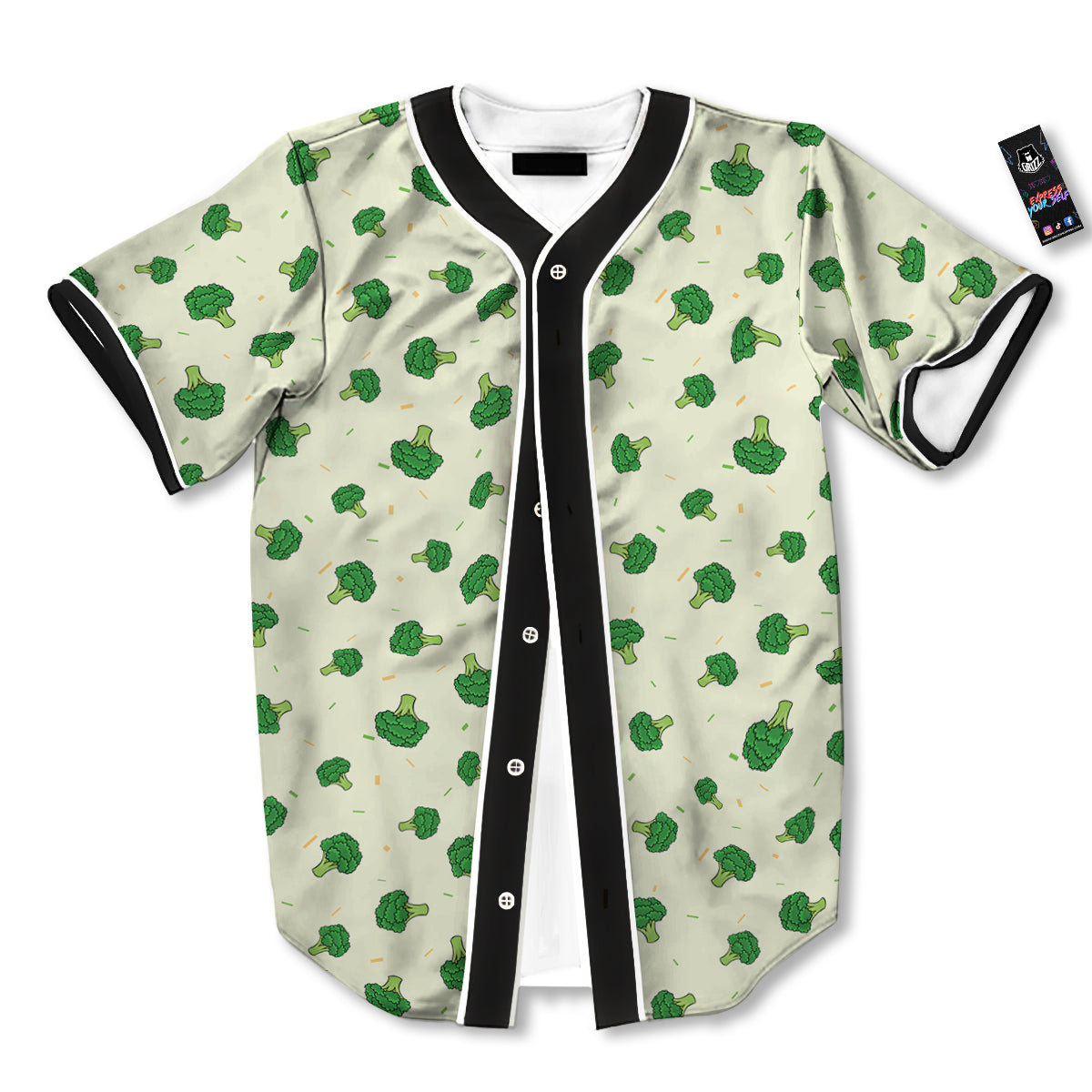 Broccoli Green Print Pattern Baseball Jersey-grizzshop