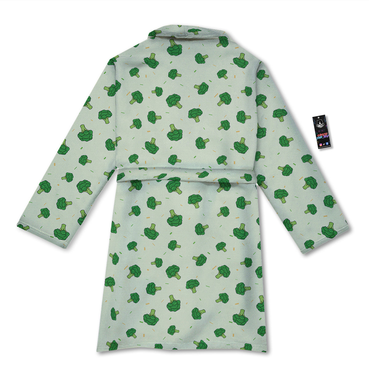 Broccoli Green Print Pattern Bathrobe-grizzshop