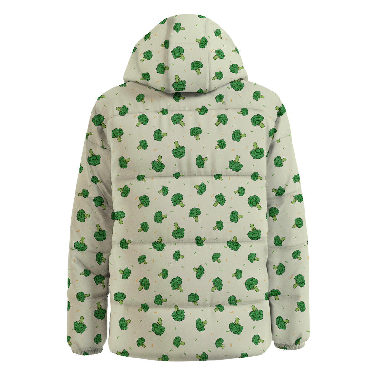 Broccoli Green Print Pattern Down Jacket-grizzshop