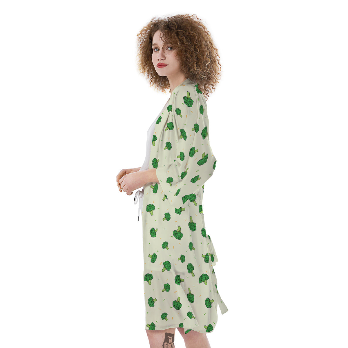 Broccoli Green Print Pattern Kimono-grizzshop