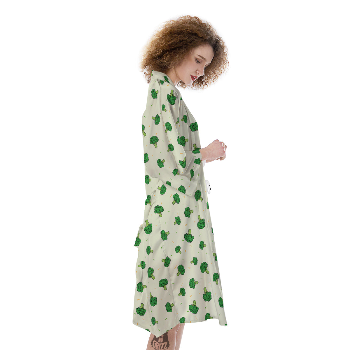 Broccoli Green Print Pattern Kimono-grizzshop