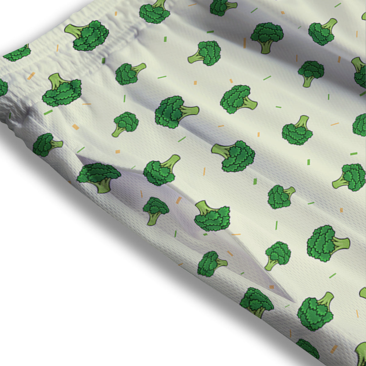 Broccoli Green Print Pattern Mesh Shorts-grizzshop