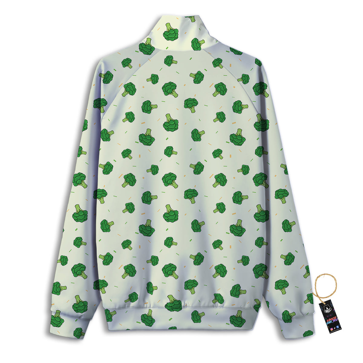 Broccoli Green Print Pattern Track Jacket-grizzshop