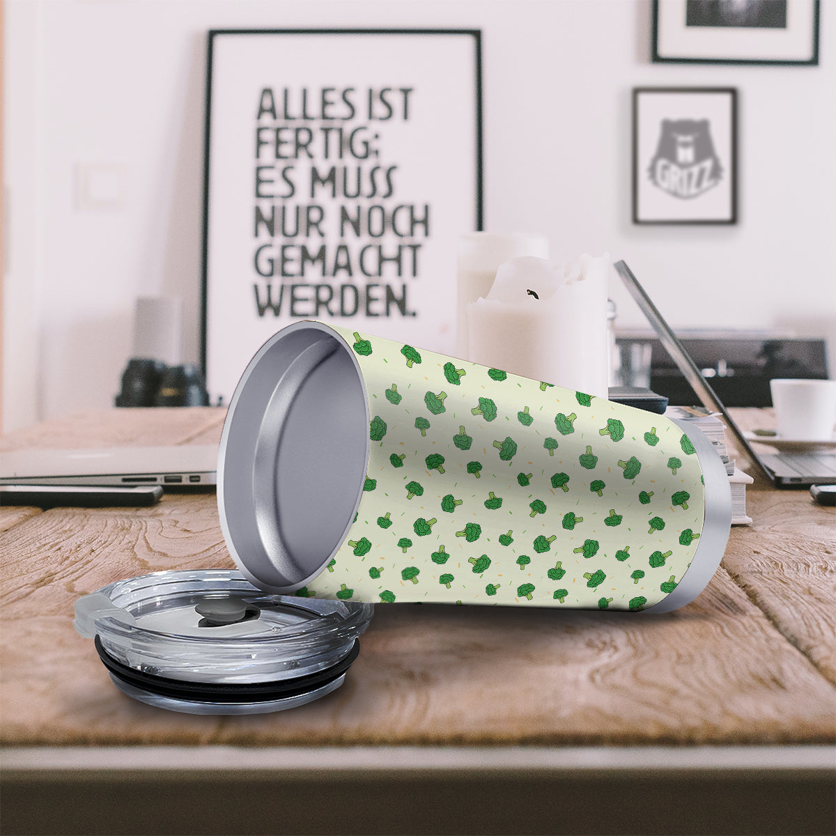 Broccoli Green Print Pattern Tumbler-grizzshop
