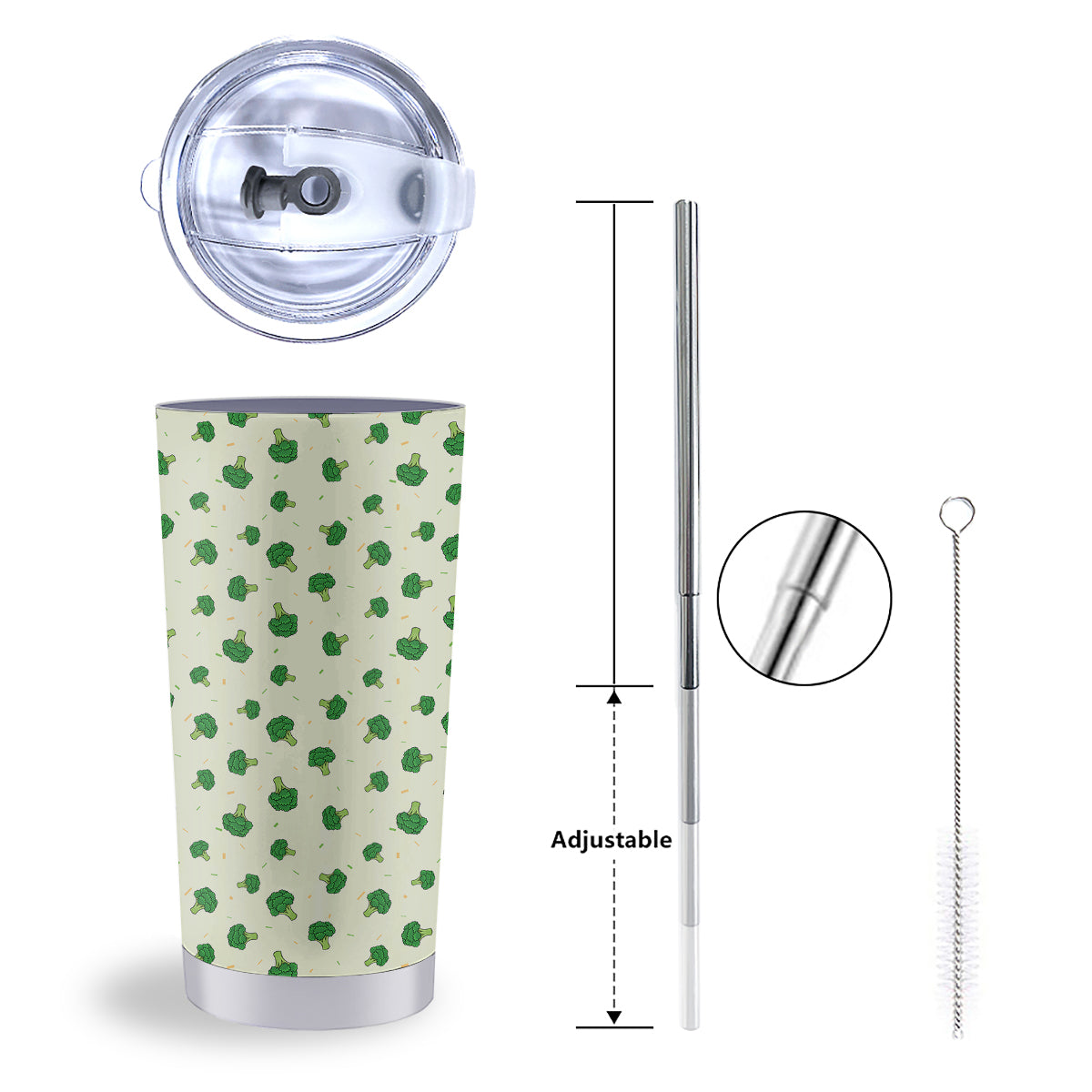 Broccoli Green Print Pattern Tumbler-grizzshop