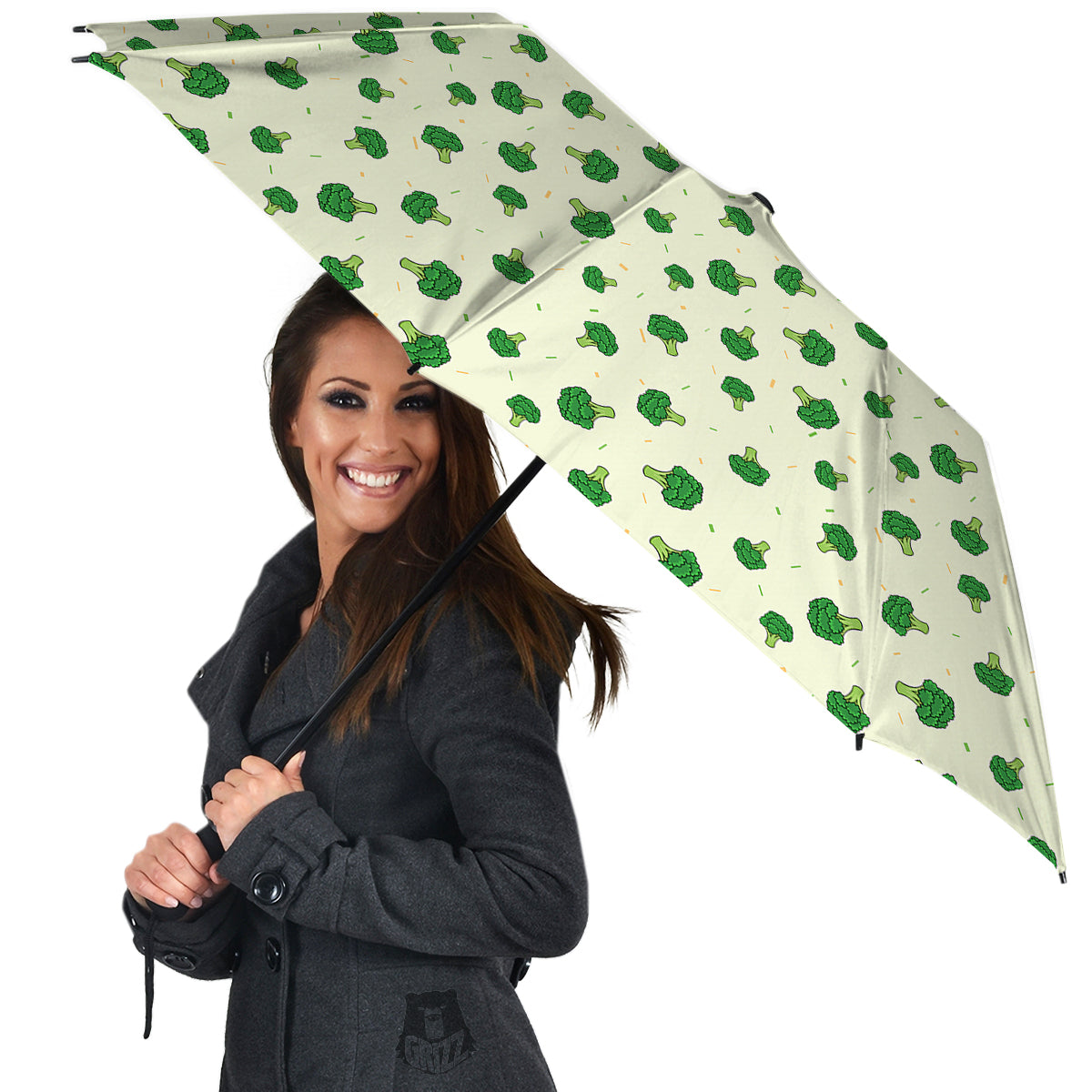 Broccoli Green Print Pattern Umbrella-grizzshop