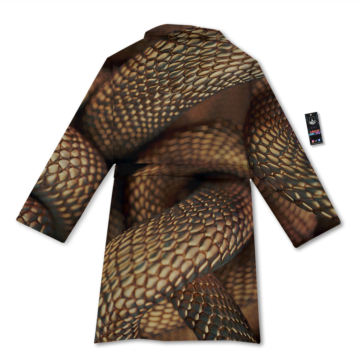 Bronze Snake Print Bathrobe-grizzshop