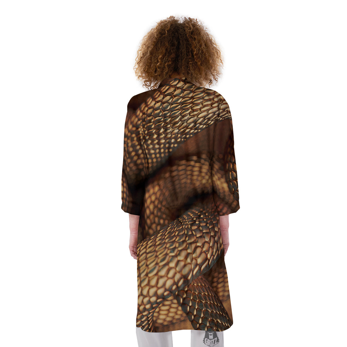 Bronze Snake Print Kimono-grizzshop