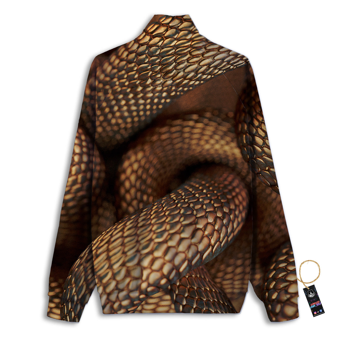 Bronze Snake Print Track Jacket-grizzshop