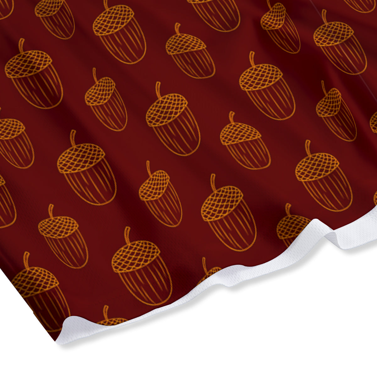 Brown Acorn Print Pattern Mesh Shorts-grizzshop