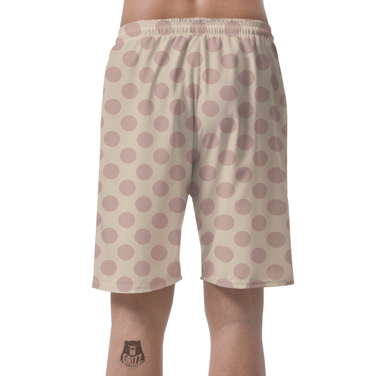 Brown And Cream Polka Dot Men's Shorts-grizzshop