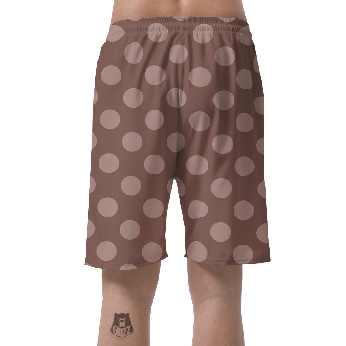 Brown And Tan Polka Dot Men's Shorts-grizzshop