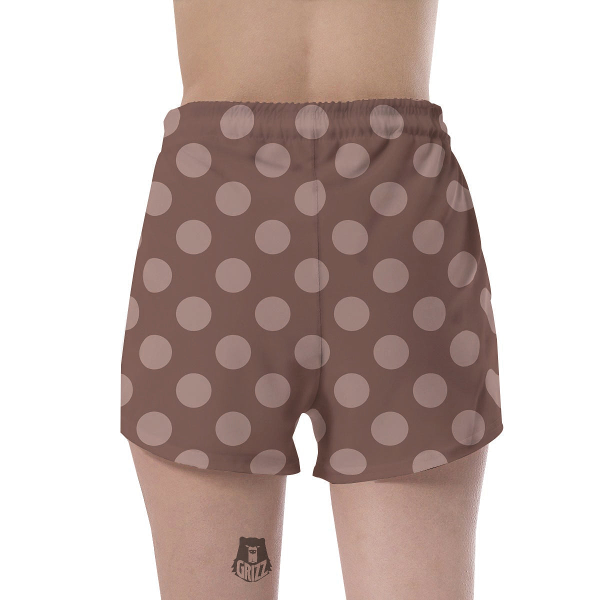 Brown And Tan Polka Dot Women's Shorts-grizzshop