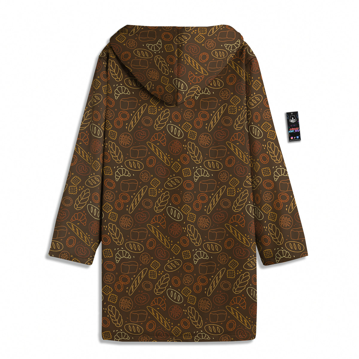 Brown Bakery Print Pattern Men's Windbreaker Jacket-grizzshop