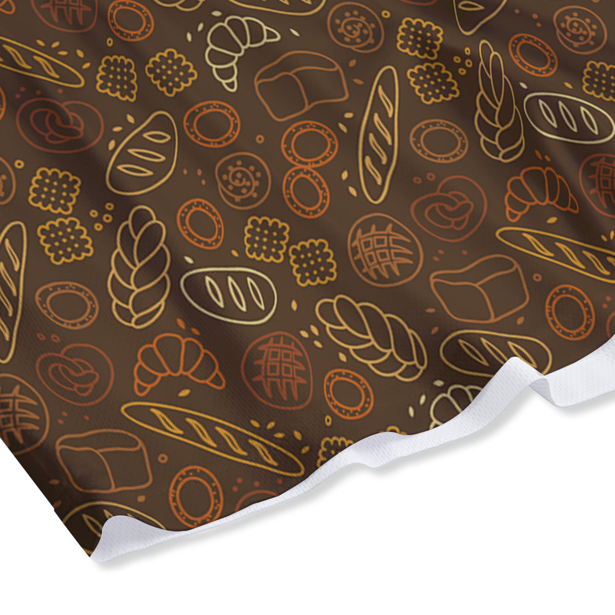Brown Bakery Print Pattern Mesh Shorts-grizzshop
