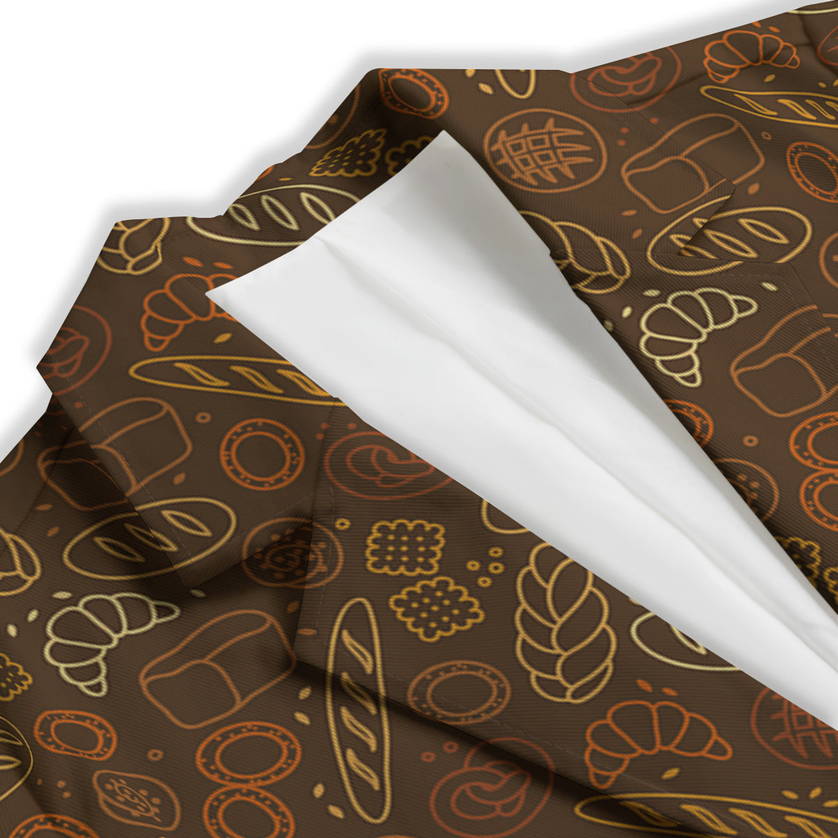 Brown Bakery Print Pattern Women's Blazer-grizzshop
