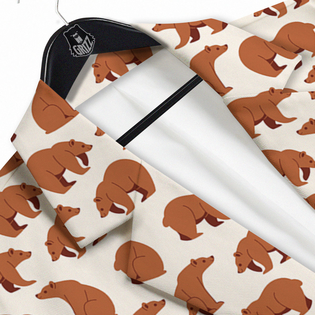 Brown Bear Cute Print Pattern Men's Sport Coat-grizzshop